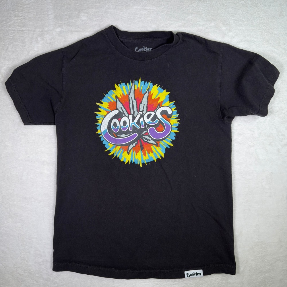 Cookies Black T Shirt Graphic Print Logo Short Sleeve‎ Mens Size M